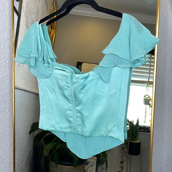 HOUSE OF CB 'Isabella' Jade Ruffle Sleeve Corset NWOT - Picture 13 of 15